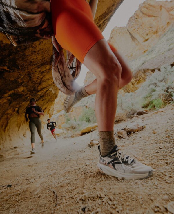 Women's Seek Trail Running Shoe  |  Black/Sunset Sand